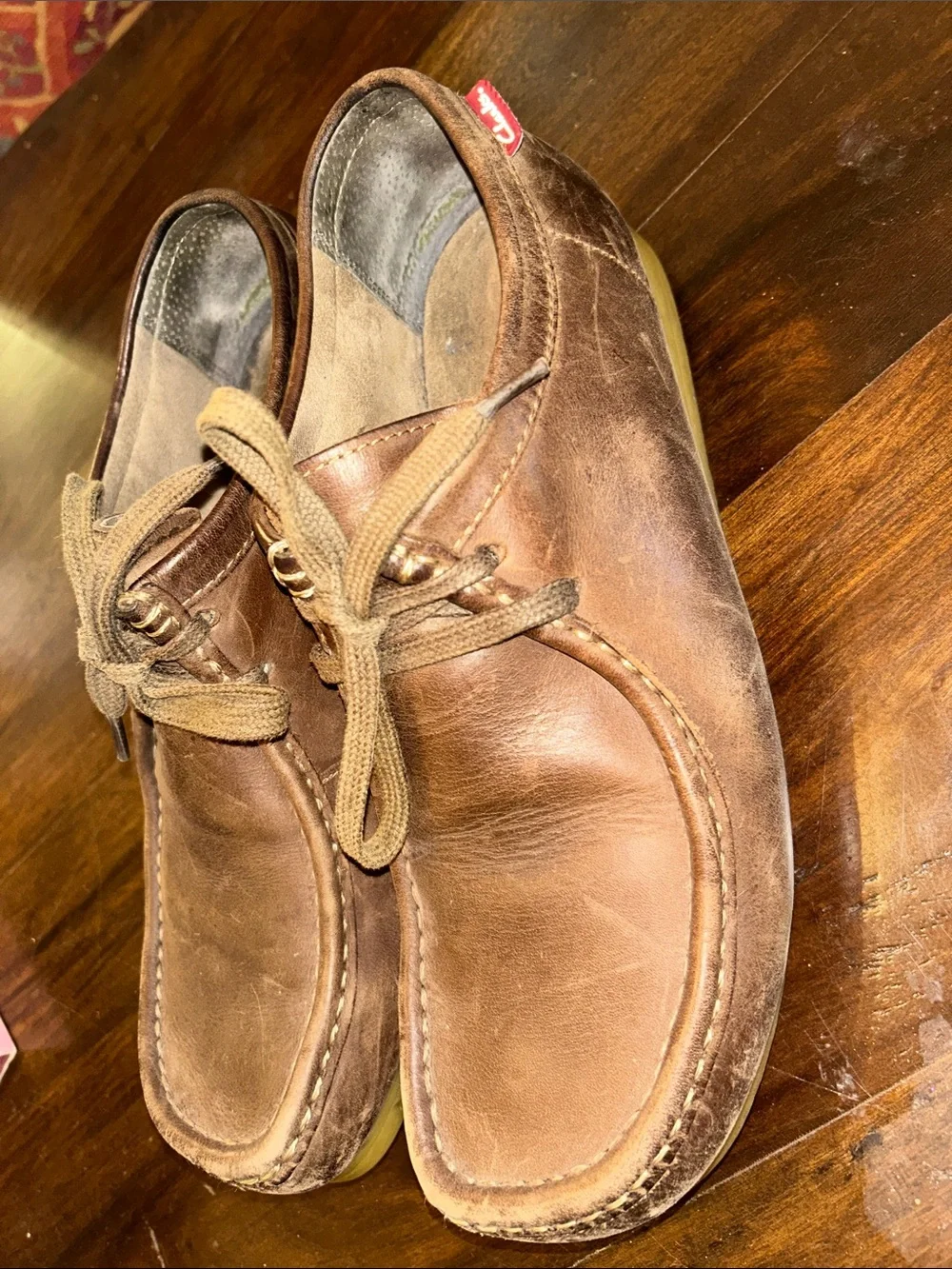 Clark’s wallabees Men's Brown Leather Casual Lace-Up Shoes Sz 11